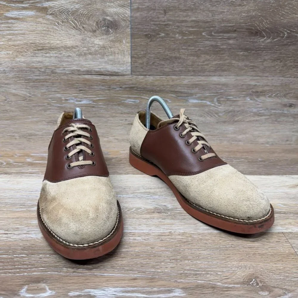Tommy Hilfiger Brown Suede Saddle Style Oxford Shoes Men's Size 10
